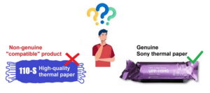 Genuine SONY thermal paper versus a compatible product